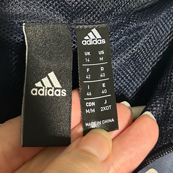 Adidas ID Windbreaker Blue Tie Dye Size Medium 1/4 Zip Pullover Cropped - Picture 8 of 16